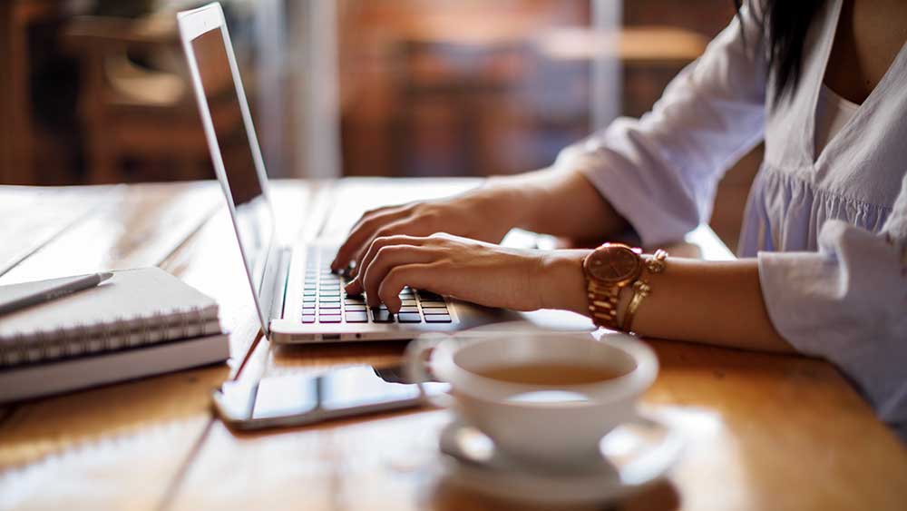 Woman on a laptop