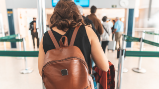 Line waiting travelers