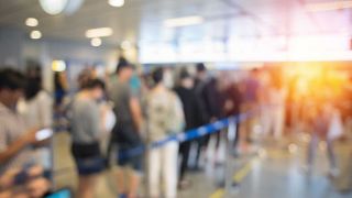 People waiting in a line