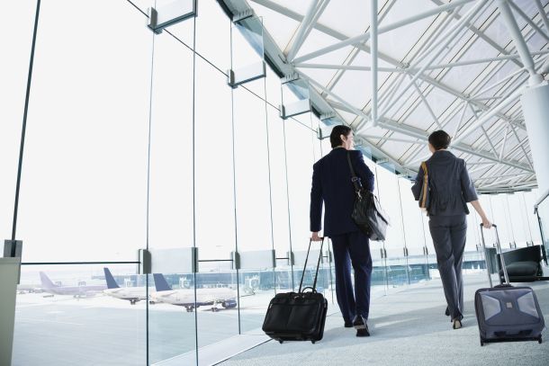 Business Travelers Walking