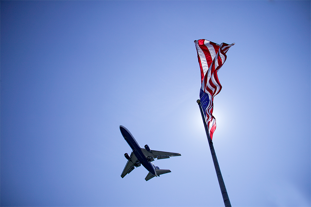 Plane with Flag