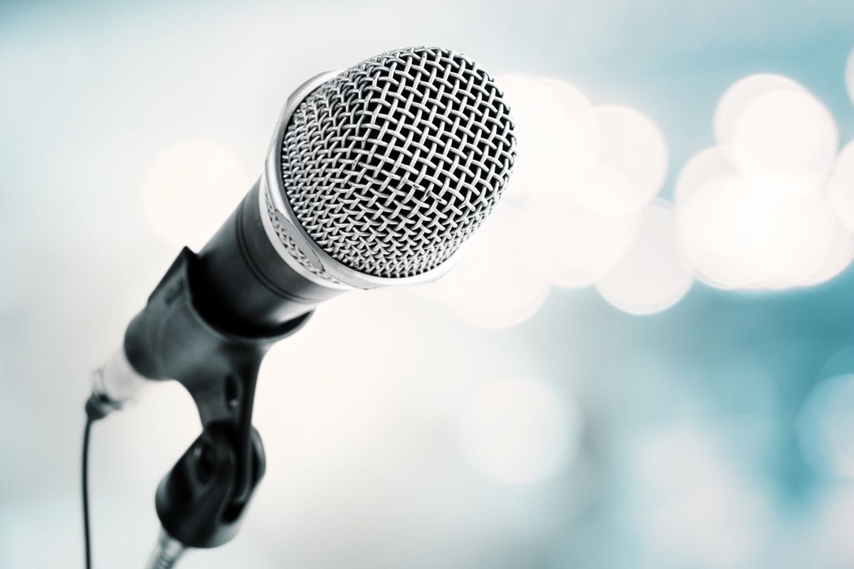 Close up of microphone